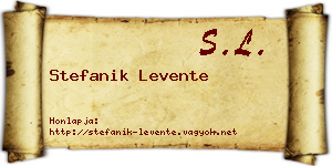Stefanik Levente névjegykártya