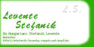 levente stefanik business card
